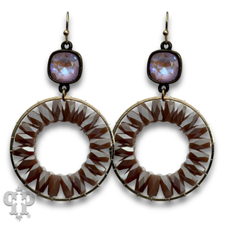Faceted tube bead circle earring with crystals from Swarovski®- LC