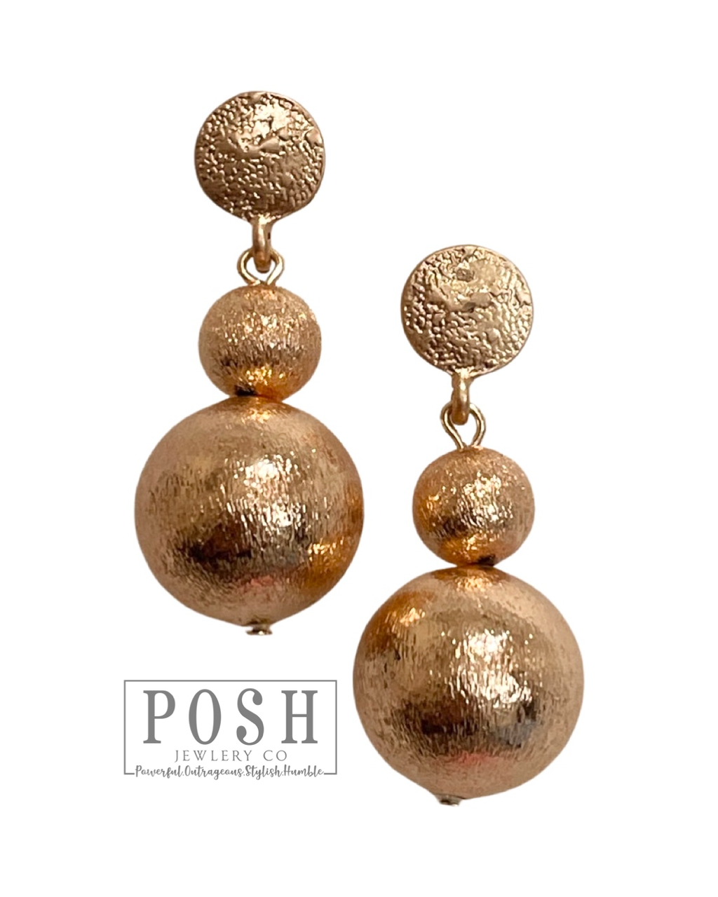 Double textured bead post earring