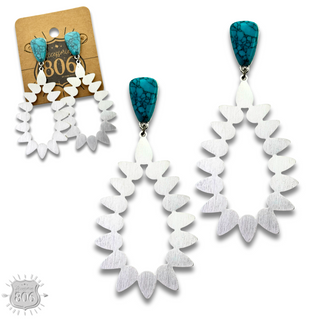 Silver cutwork teardrop earring