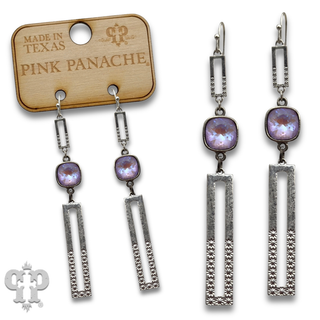 Double rectangle earring with crystals from Swarovski®- LC