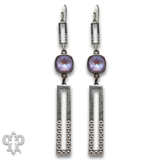 Double rectangle earring with crystals from Swarovski®- LC