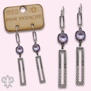 Double rectangle earring with crystals from Swarovski®- LC