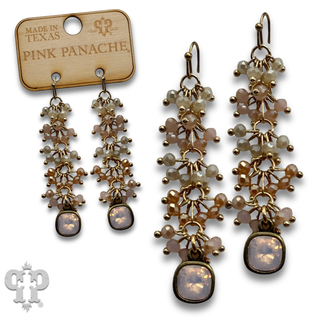 Bead cluster waterfall earring with crystals from Swarovski®