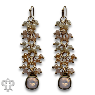 Bead cluster waterfall earring with crystals from Swarovski®