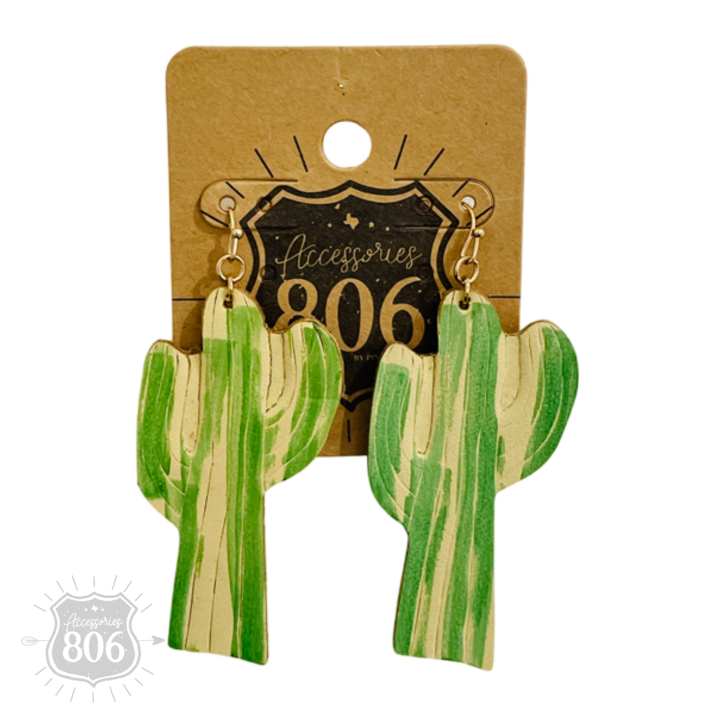 Painted saguaro cactus earring