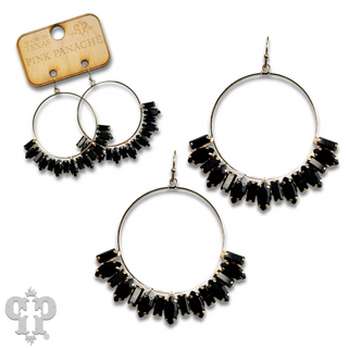 Baguette rhinestone circle earring