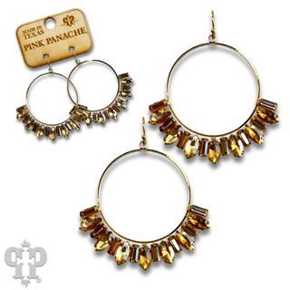 Baguette rhinestone circle earring