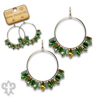 Baguette rhinestone circle earring