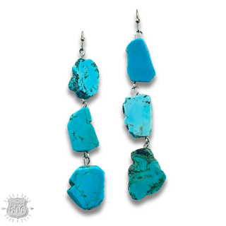 Triple turquoise nugget earrings