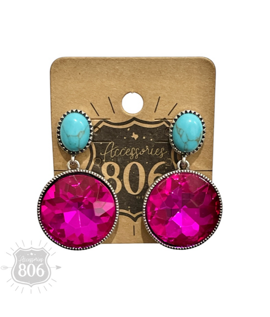Round rhinestone post earring