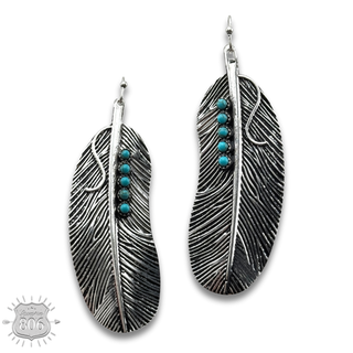 Stone studded feather earring