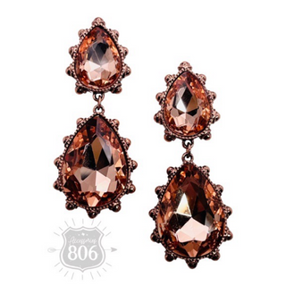 Western rhinestone teardrop earring - LC