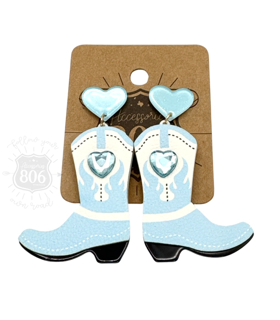 Western boot and heart earring