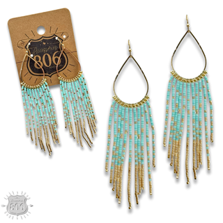 Seed bead fringe earring - LC