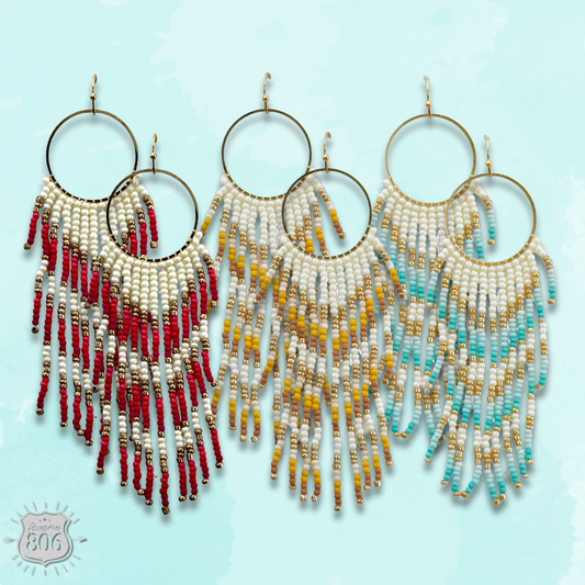 Bead fringe earring