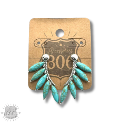 Marquise turquoise stone post earring
