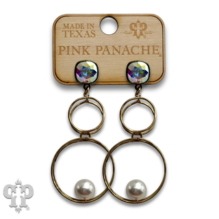 Floating pearl bead earring with crystals from Swarovski®