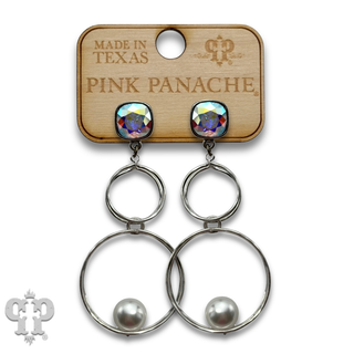 Floating pearl bead earring with crystals from Swarovski®
