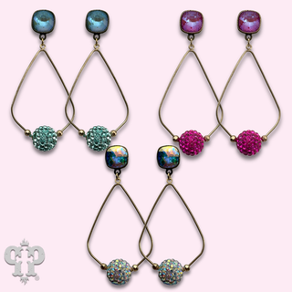 Pave rhinestone bead teardrop earring with crystals from Swarovski® - LC