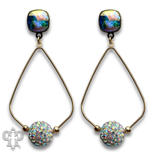 Pave rhinestone bead teardrop earring with crystals from Swarovski® - LC