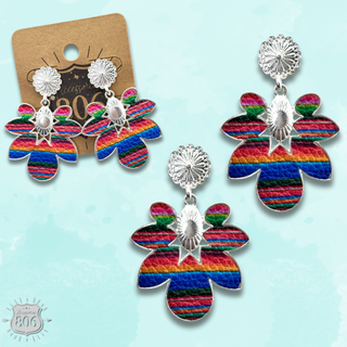Serape flower earring