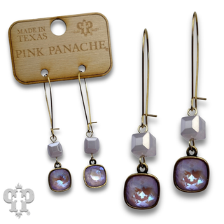 Square crystal bead earring with crystals from Swarovski®-LC