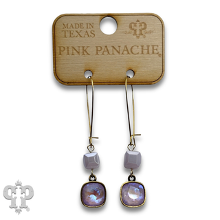 Square crystal bead earring with crystals from Swarovski®-LC