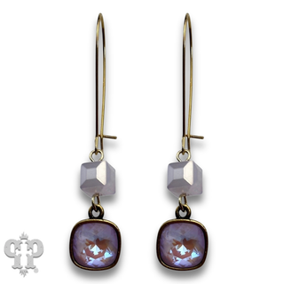 Square crystal bead earring with crystals from Swarovski®-LC
