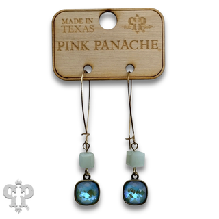 Square crystal bead earring with crystals from Swarovski®-LC