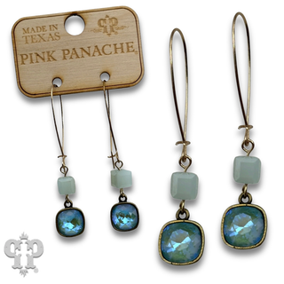 Square crystal bead earring with crystals from Swarovski®-LC
