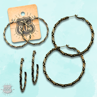 Chain twist wrap hoop earring