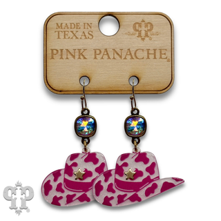 Cow print cowboy hat earring with crystals from Swarovski®