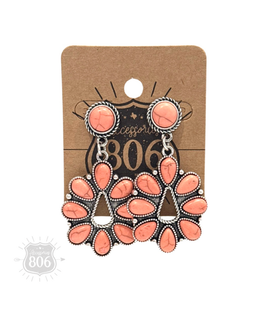 Flower concho earring