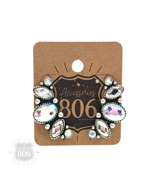 Rhinestone ear hugger look earring