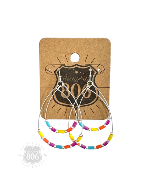 Double beaded teardrop earring