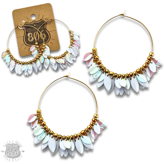 Petal fringe hoop earring