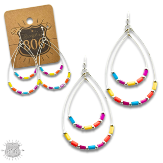 Double beaded teardrop earring