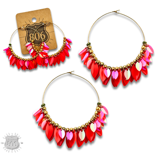 Petal fringe hoop earring