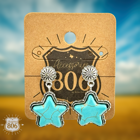 Turquoise star earring