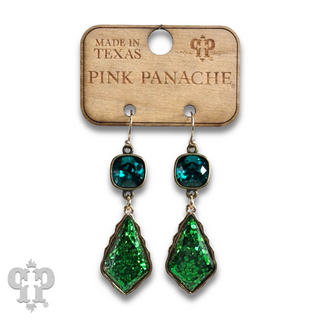Glitter diamond teardrop earring with Austrian crystal