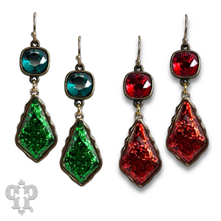 Glitter diamond teardrop earring with Austrian crystal