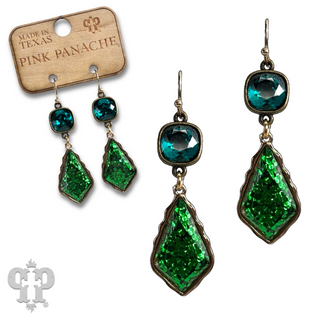 Glitter diamond teardrop earring with Austrian crystal