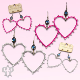 Bead wrapped heart earring with Austrian crystal