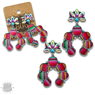 Serape horseshoe earring