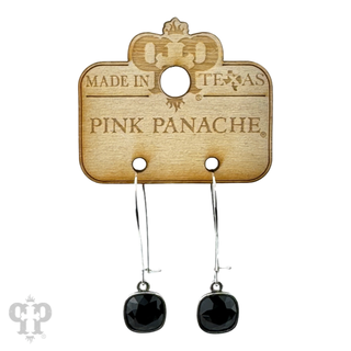 Square Austrian crystal on kidney wire earring, 10mm