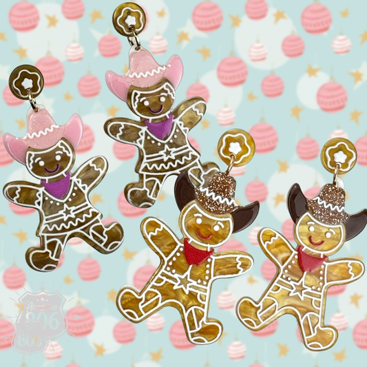 Western Christmas gingerbread earring