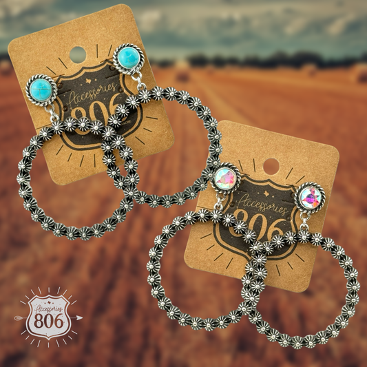Western concho berry earring