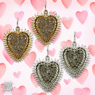 Western rhinestone heart earring
