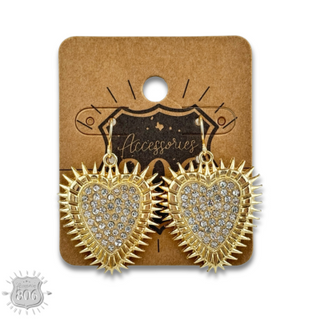 Western rhinestone heart earring