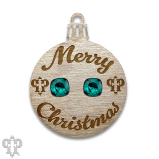 Christmas gift ornament with small Austrian crystal post earring